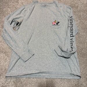 Vinyard Vines men grey cotton long sleeve shirt size S